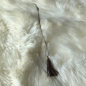 Brown and Gold Tassel Necklace